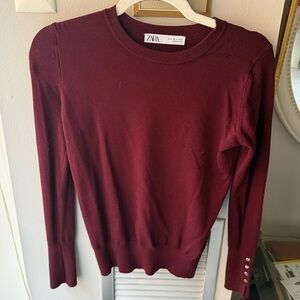 Zara Maroon Knit Top